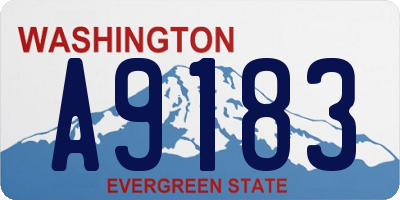 WA license plate A9183