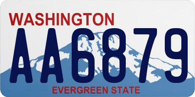 WA license plate AA6879