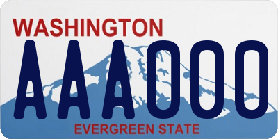 WA license plate AAA000