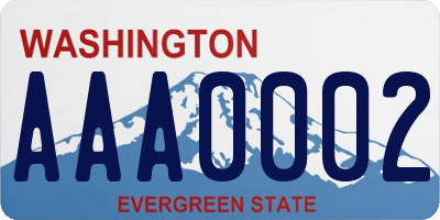 WA license plate AAA0002