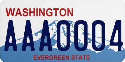 WA license plate AAA0004