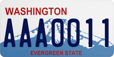 WA license plate AAA0011