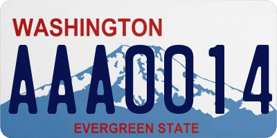 WA license plate AAA0014