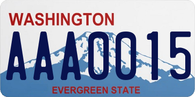 WA license plate AAA0015
