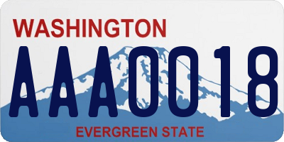 WA license plate AAA0018