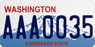 WA license plate AAA0035