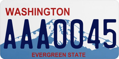 WA license plate AAA0045