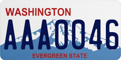 WA license plate AAA0046