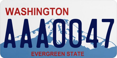 WA license plate AAA0047