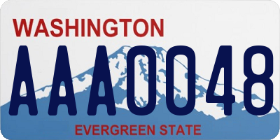 WA license plate AAA0048