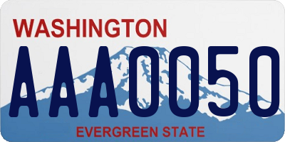 WA license plate AAA0050