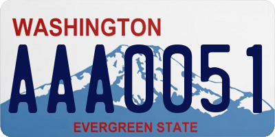 WA license plate AAA0051