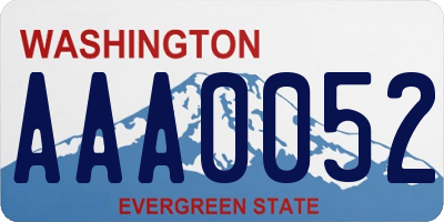 WA license plate AAA0052