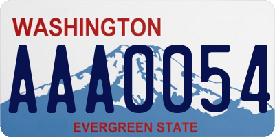 WA license plate AAA0054