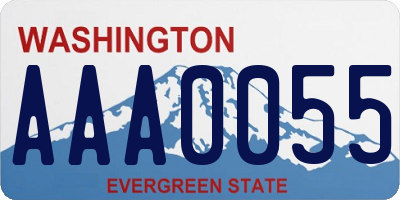 WA license plate AAA0055