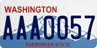 WA license plate AAA0057