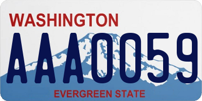 WA license plate AAA0059