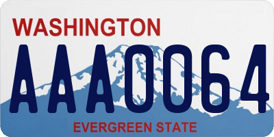 WA license plate AAA0064