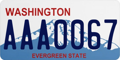 WA license plate AAA0067