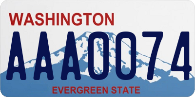 WA license plate AAA0074