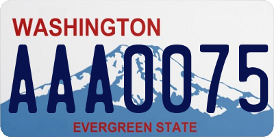 WA license plate AAA0075