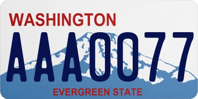 WA license plate AAA0077