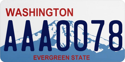 WA license plate AAA0078