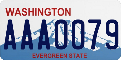WA license plate AAA0079