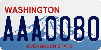 WA license plate AAA0080