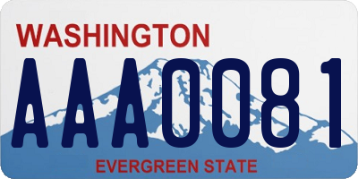 WA license plate AAA0081