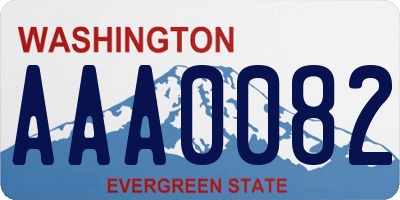 WA license plate AAA0082