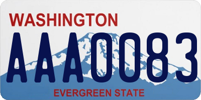 WA license plate AAA0083