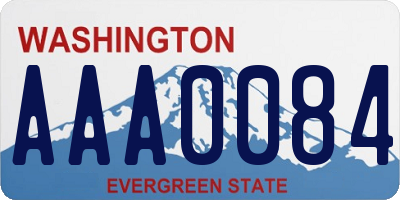 WA license plate AAA0084