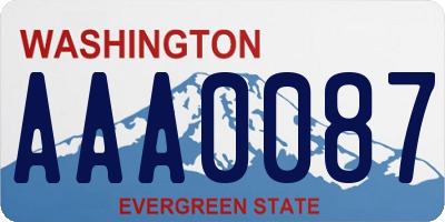 WA license plate AAA0087