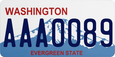 WA license plate AAA0089