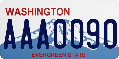 WA license plate AAA0090