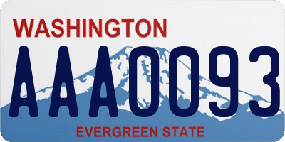 WA license plate AAA0093