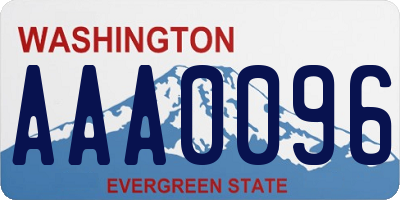 WA license plate AAA0096
