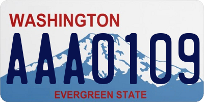 WA license plate AAA0109