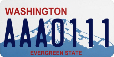 WA license plate AAA0111