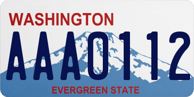 WA license plate AAA0112