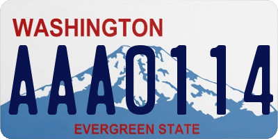 WA license plate AAA0114