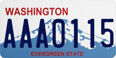 WA license plate AAA0115