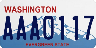 WA license plate AAA0117