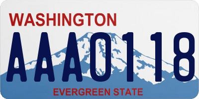 WA license plate AAA0118