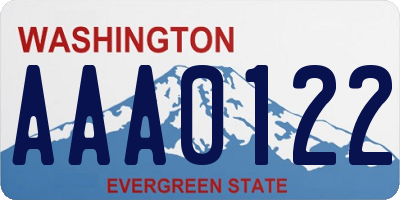 WA license plate AAA0122