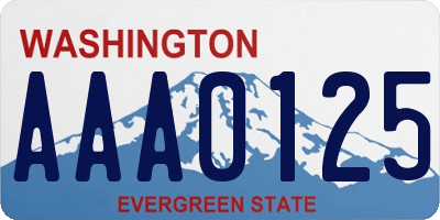 WA license plate AAA0125