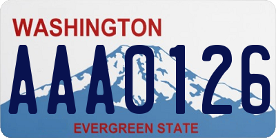 WA license plate AAA0126