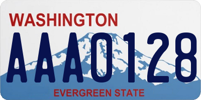 WA license plate AAA0128