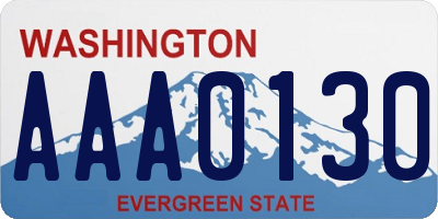 WA license plate AAA0130